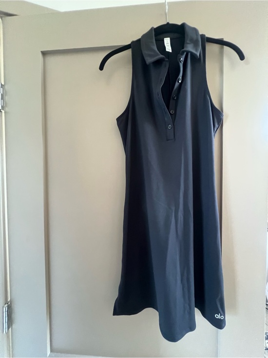 ALO Yoga Dresses & Skirts - ALO Yoga Black Sleeveless Polo Tunic Dress